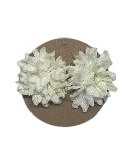 Stud Flower Design Earrings White