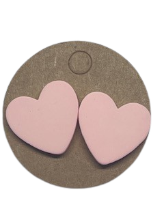 Plain Heart Stud Pink