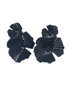 Lotus Leaf Earring Black