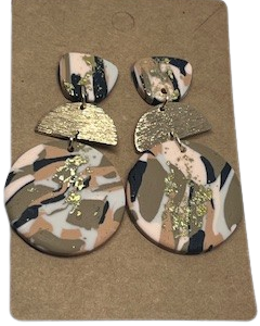 Semi Circle & Round Drop Earring