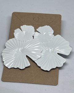 Lotus Leaf Earring White
