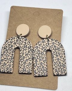 Drop Leopard Print Earring Coffee
