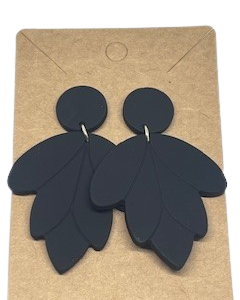 Leafe Shape Acrylic Earring Black