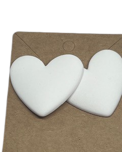 Exaggerated Big Heart Stud Creative Earring White