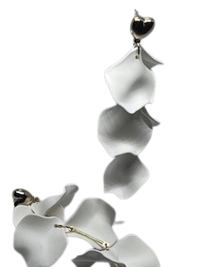 Petals Tassel White Earring