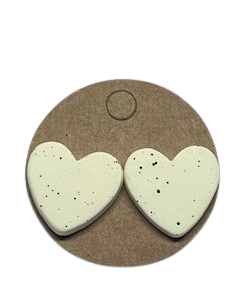 Heart Stud Earring White
