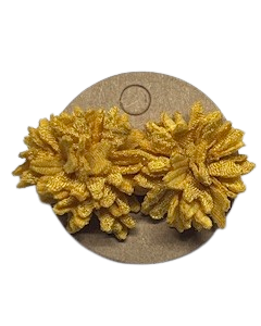 Stud Flower Design Earrings Mustard Yellow