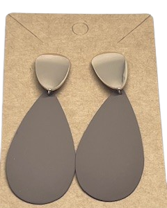 Geometric Drop Earring Khaki