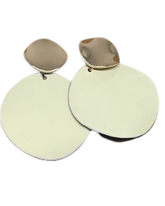 Geometric Drop Earring White