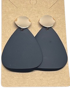 Geometric Drop Earring Black