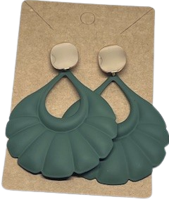 Geometric Drop Earring Green