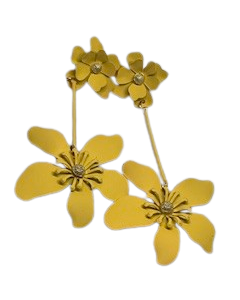 Bohemian Flower Pendent Earring Yellow