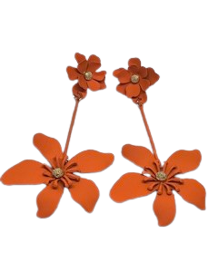 Bohemian Flower Pendent Earring Orange