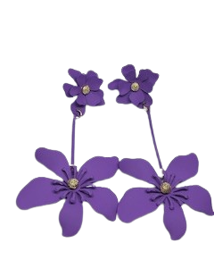 Bohemian Flower Pendent Earring Purple