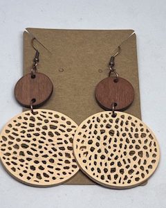 Geliti Light Spring Flow Wooden Earring Beige