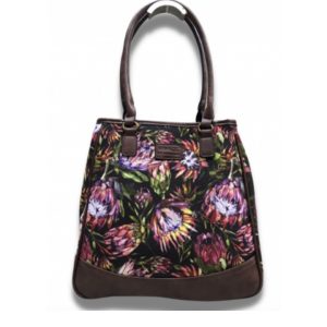 Vivace Protea Structured Handbag - Dark Brown