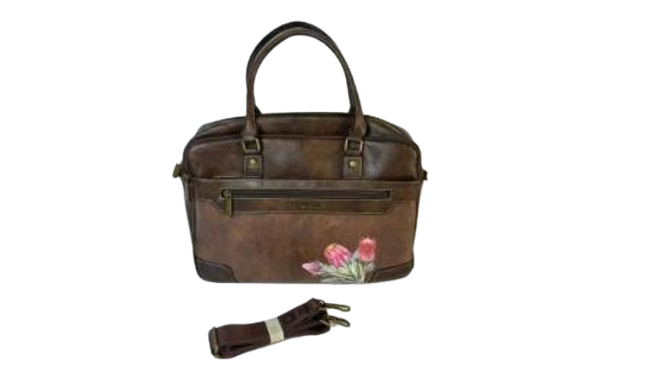 Cotton On Pu Leather Laptop Bag Coffee