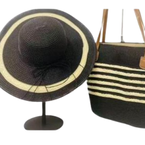 Cotton Beach Bag and Hat Combo Chocolate