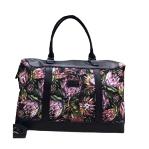 Vivace Pu Leather Weekender Bag Protea Black