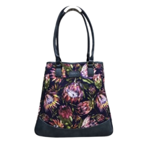 Vivace Protea Structured Handbag - Navy
