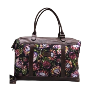 Vivace Pu Leather Weekender Bag Protea Choclate