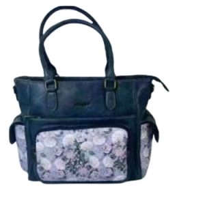 Cotton On Pattern Pu Leather Handbag Navy